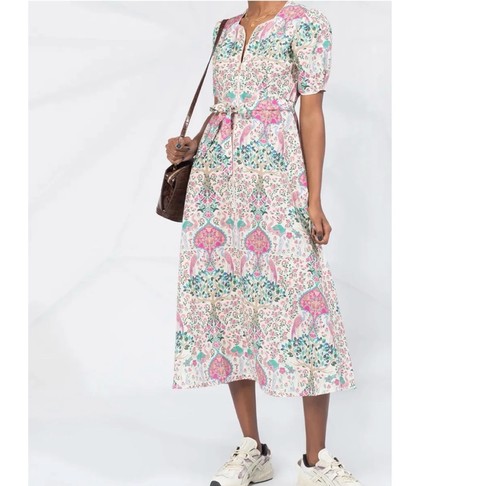 Sandro Paris Arya Floral Dress Linen blend - 36 - Picture 3 of 17
